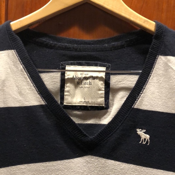 Abercrombie and Fitch Navy Striped Long Sleeve - Picture 3 of 7